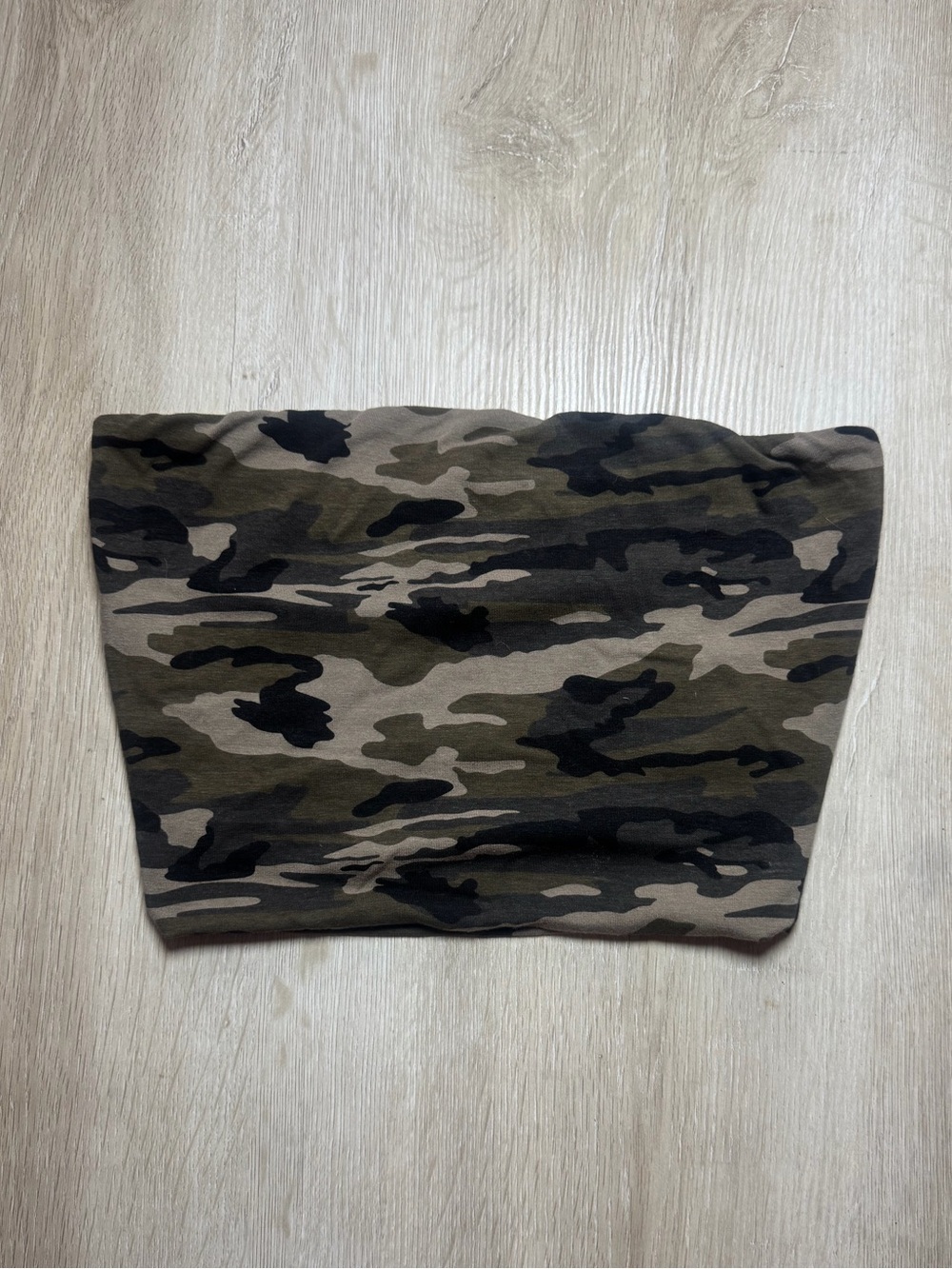 Olive Green Camo Bandeau Top
